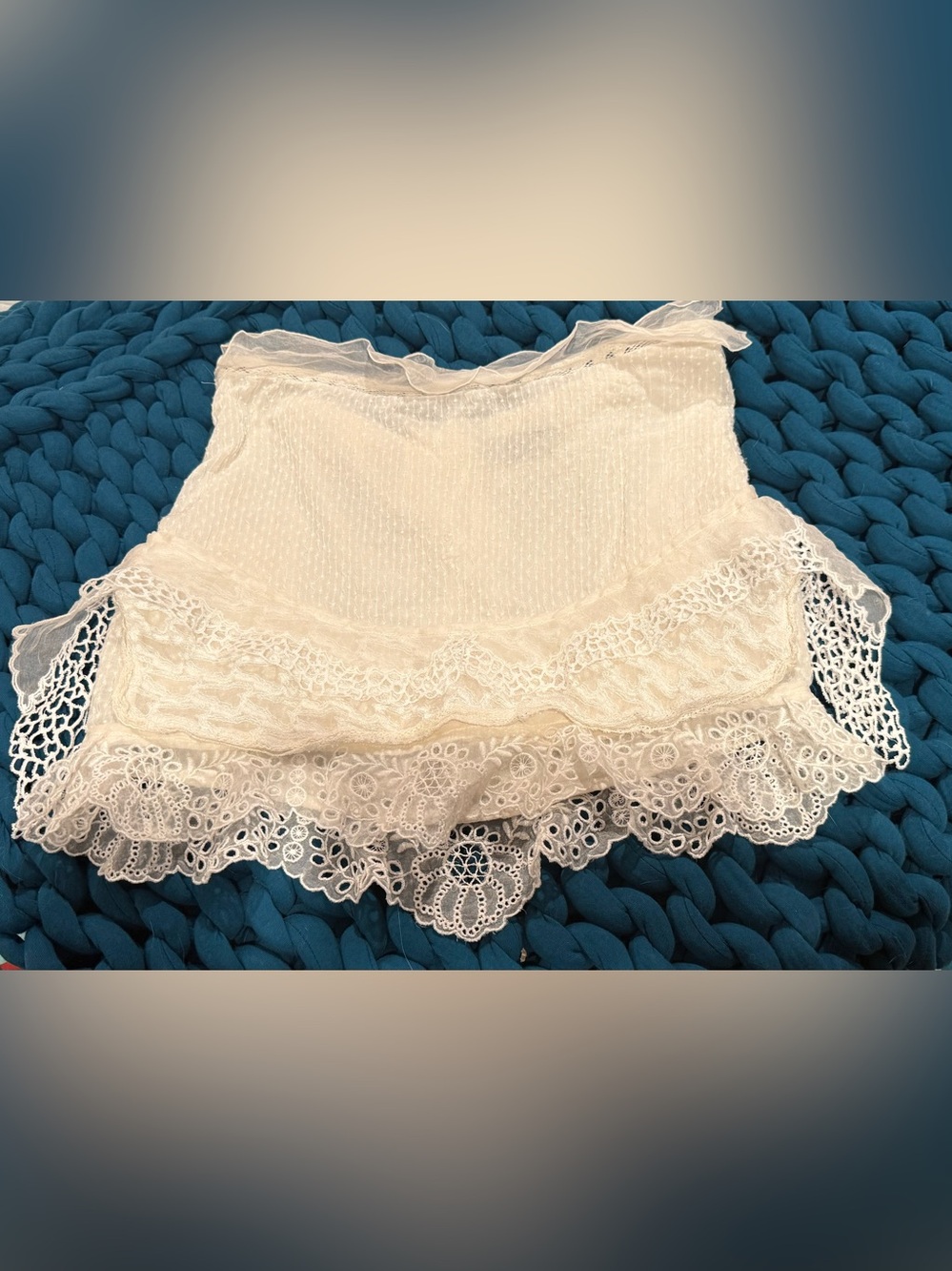 Isabel Marant ivory chantilly lace cotton mini skirt 34